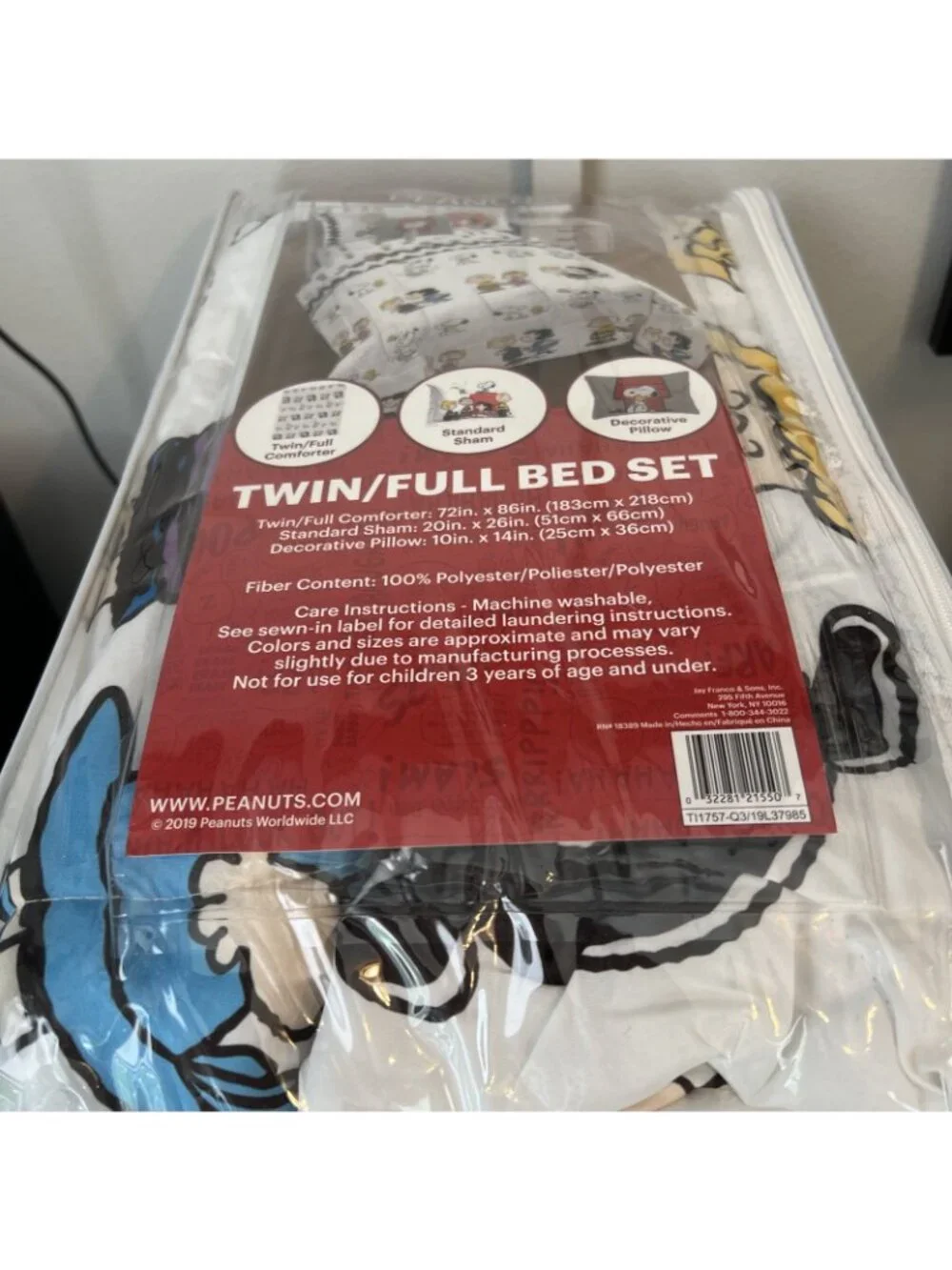 Peanuts Twin Full Comforter Pillow Sham Bedding Snoopy Charlie Brown